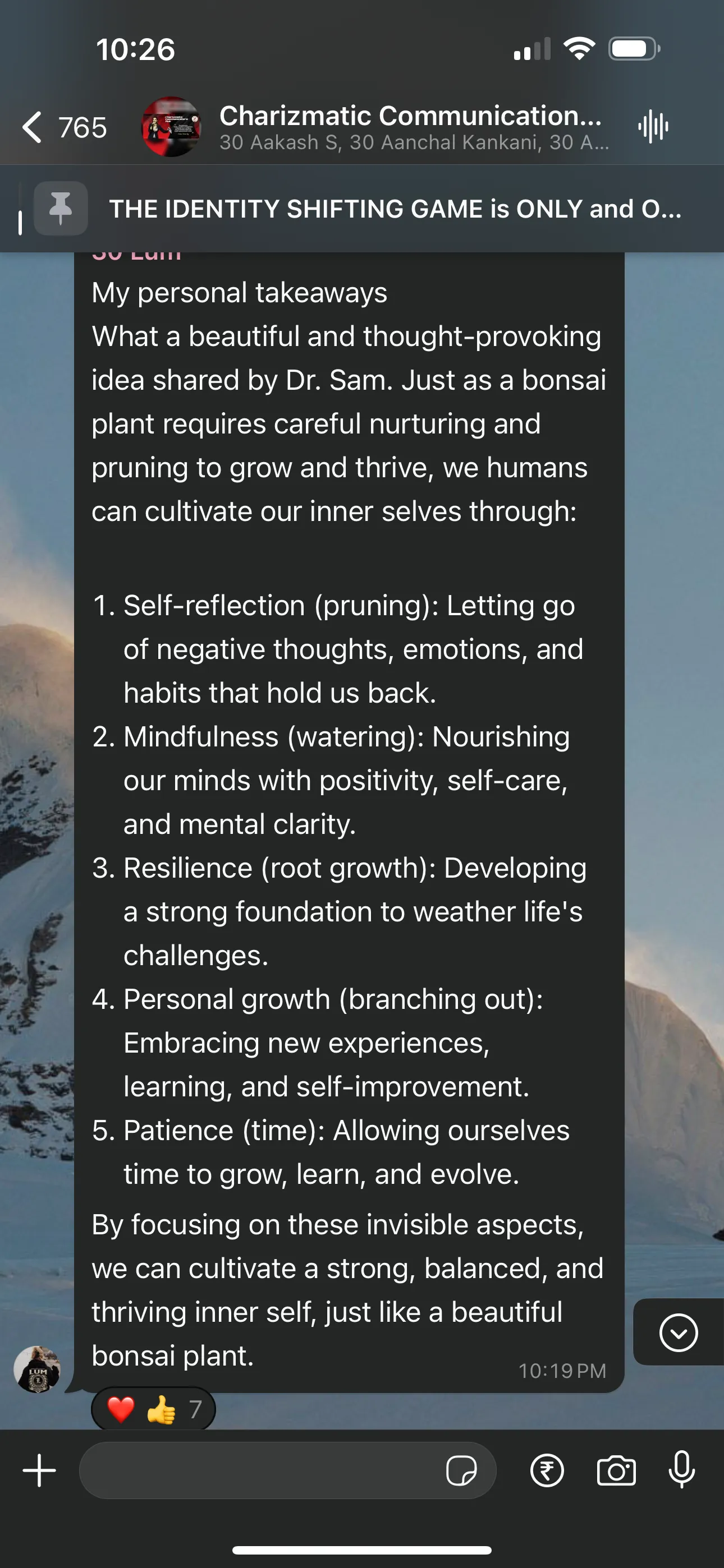 Participant testimonial screenshot 5