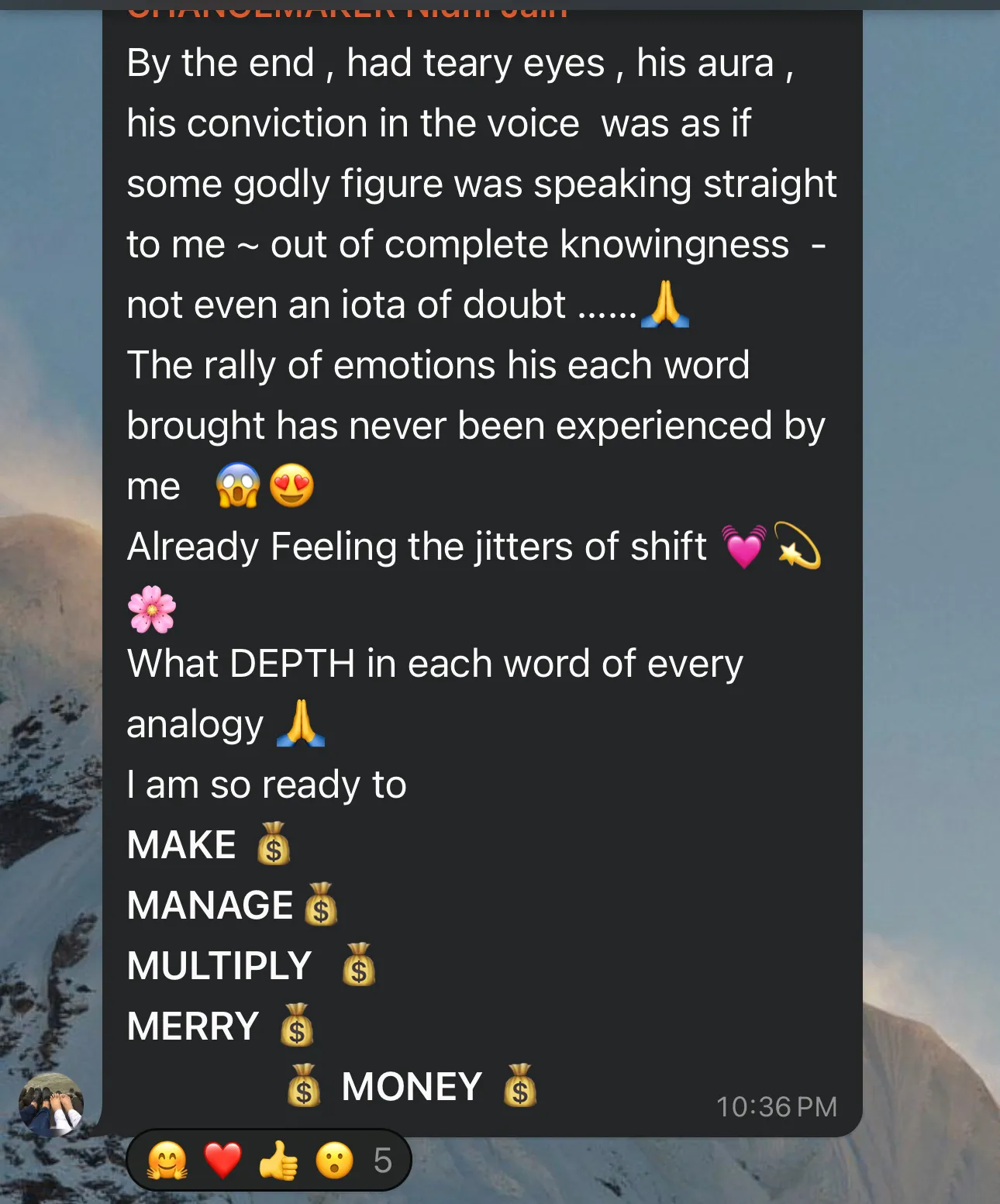 Participant testimonial screenshot 6