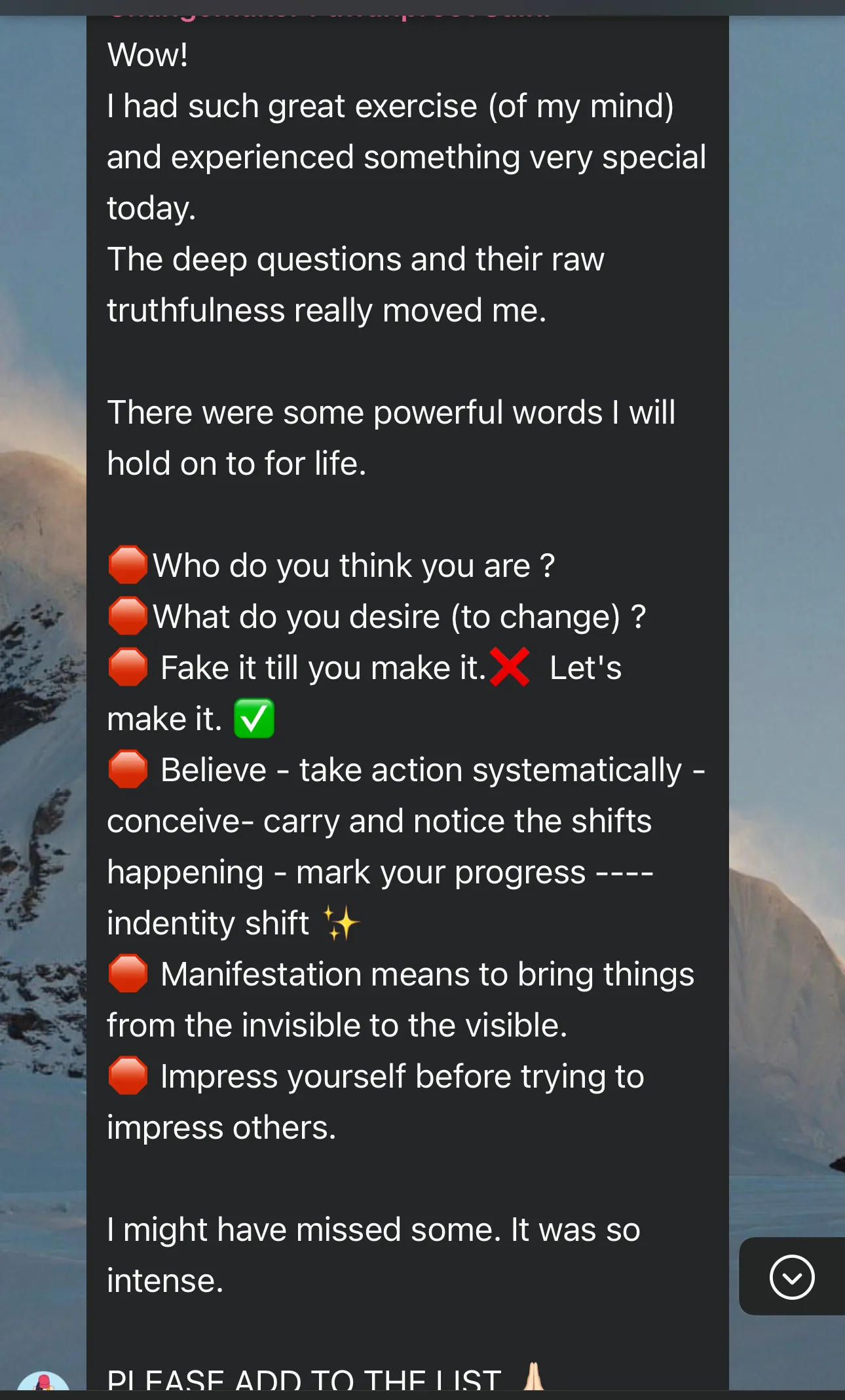 Participant testimonial screenshot 8