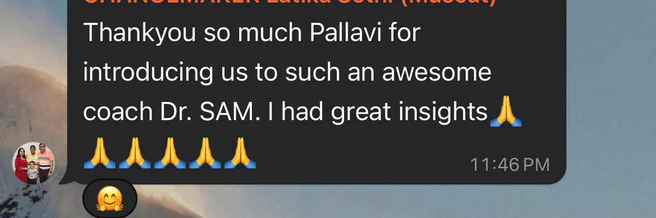 Participant testimonial screenshot 9