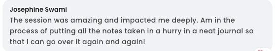 Participant testimonial screenshot 11