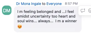 Participant testimonial screenshot 12